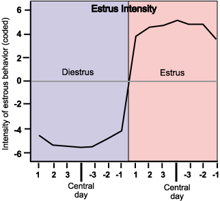 intensity of estrous over the cycle