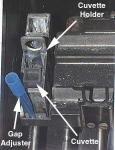 cuvette holder of the beckman