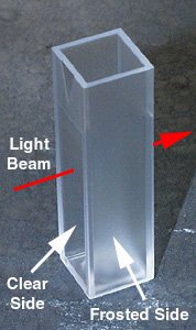photo of the plastic cuvette